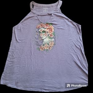 Choker Tank - Skull Purple